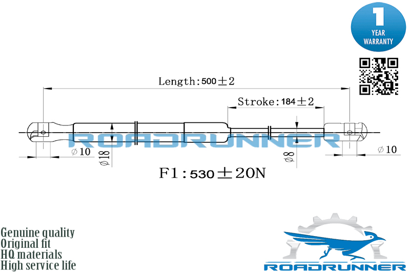 Амортизатор газовый багажника - RoadRunner RR-32140-GSP