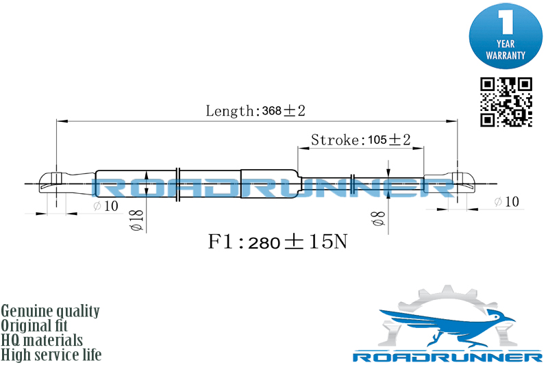 Амортизатор газовый багажника - RoadRunner RR-32180-GSP