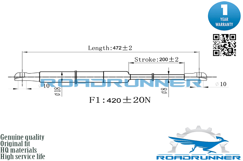 Амортизатор газовый RoadRunner                RR-32206-GSP