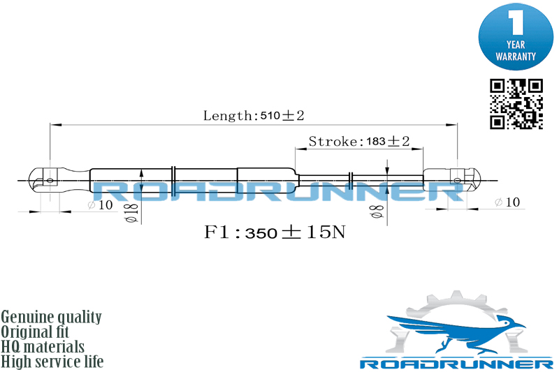 Амортизатор газовый багажника - RoadRunner RR-32214-GSP