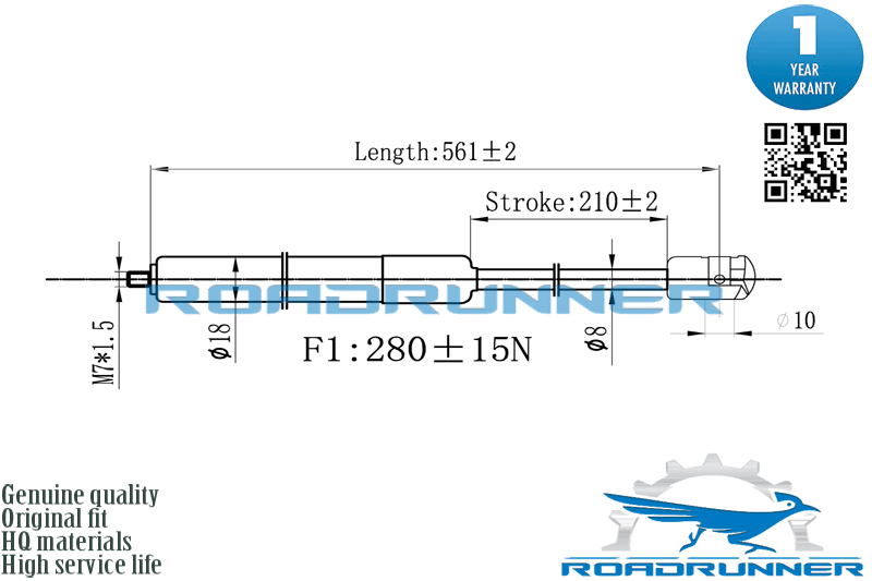 Амортизатор газовый багажника - RoadRunner RR-32264-GSP