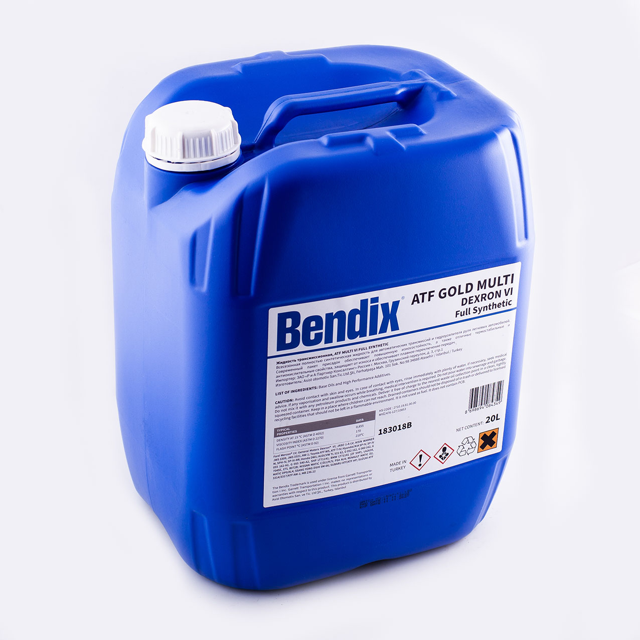 Масло трансмис., синтетика gold ATF multi dexron VI (20 л) - Bendix 183018B
