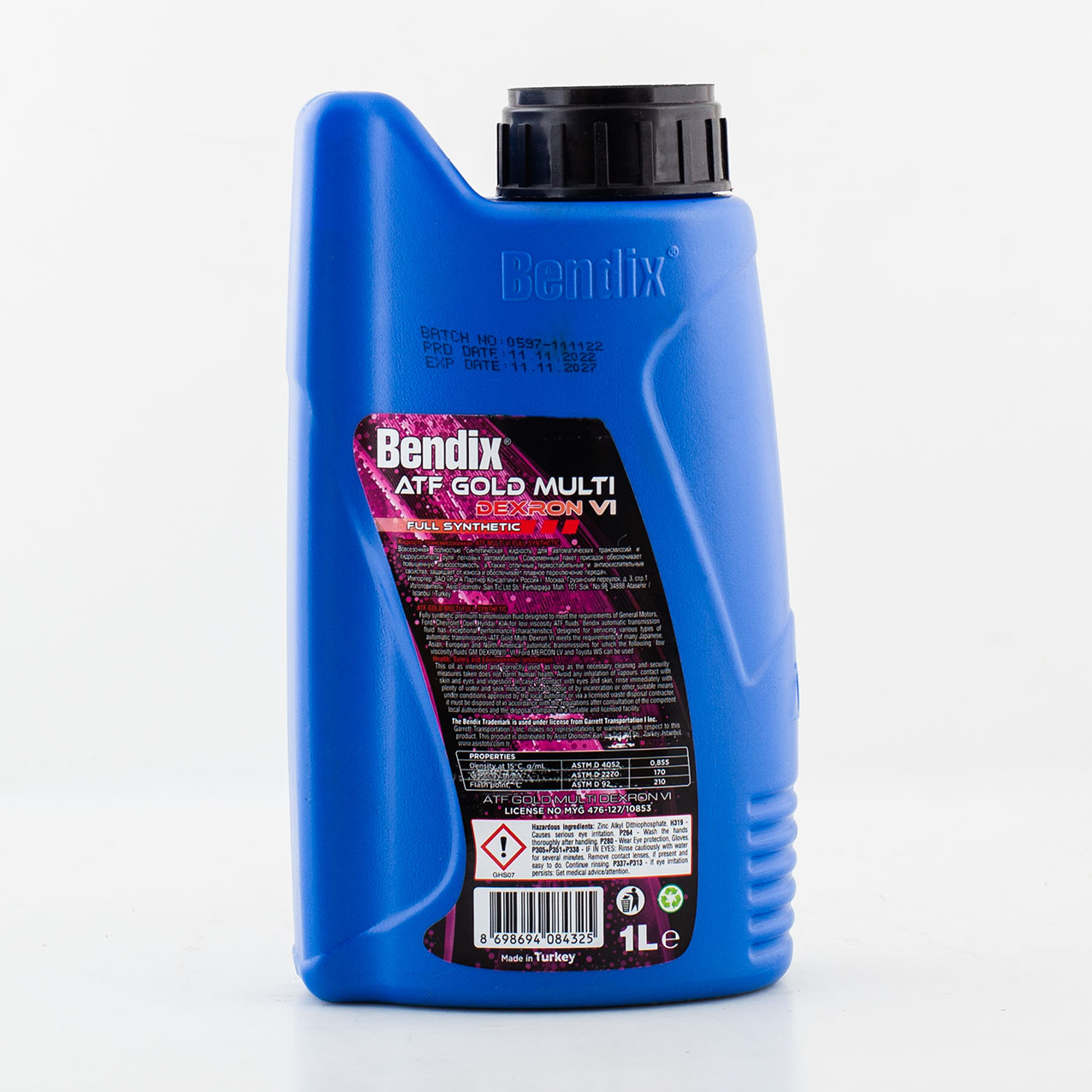 Масло трансмиссионное, синтетика gold ATF multi dexron VI 1 л. - Bendix 183015B