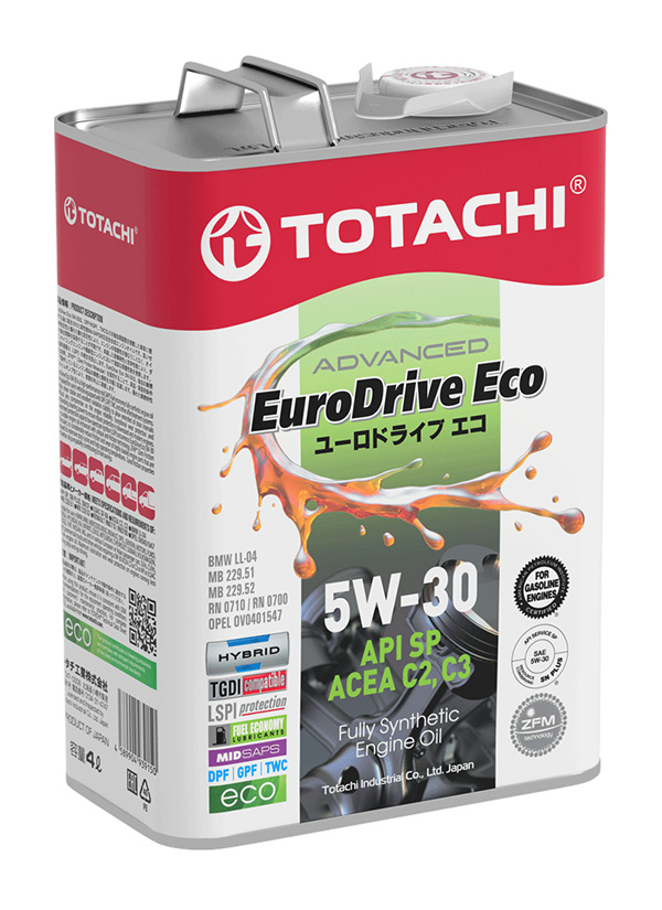 5w-30 eurodrive ECO SP, c2/c3, gf-6a 4л (синт. мотор. масло) - Totachi E6604