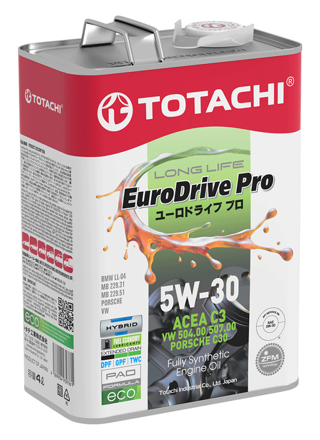 5w-30 eurodrive PRO LL SN, C3 4л (синт. мотор. масло) - Totachi E7804