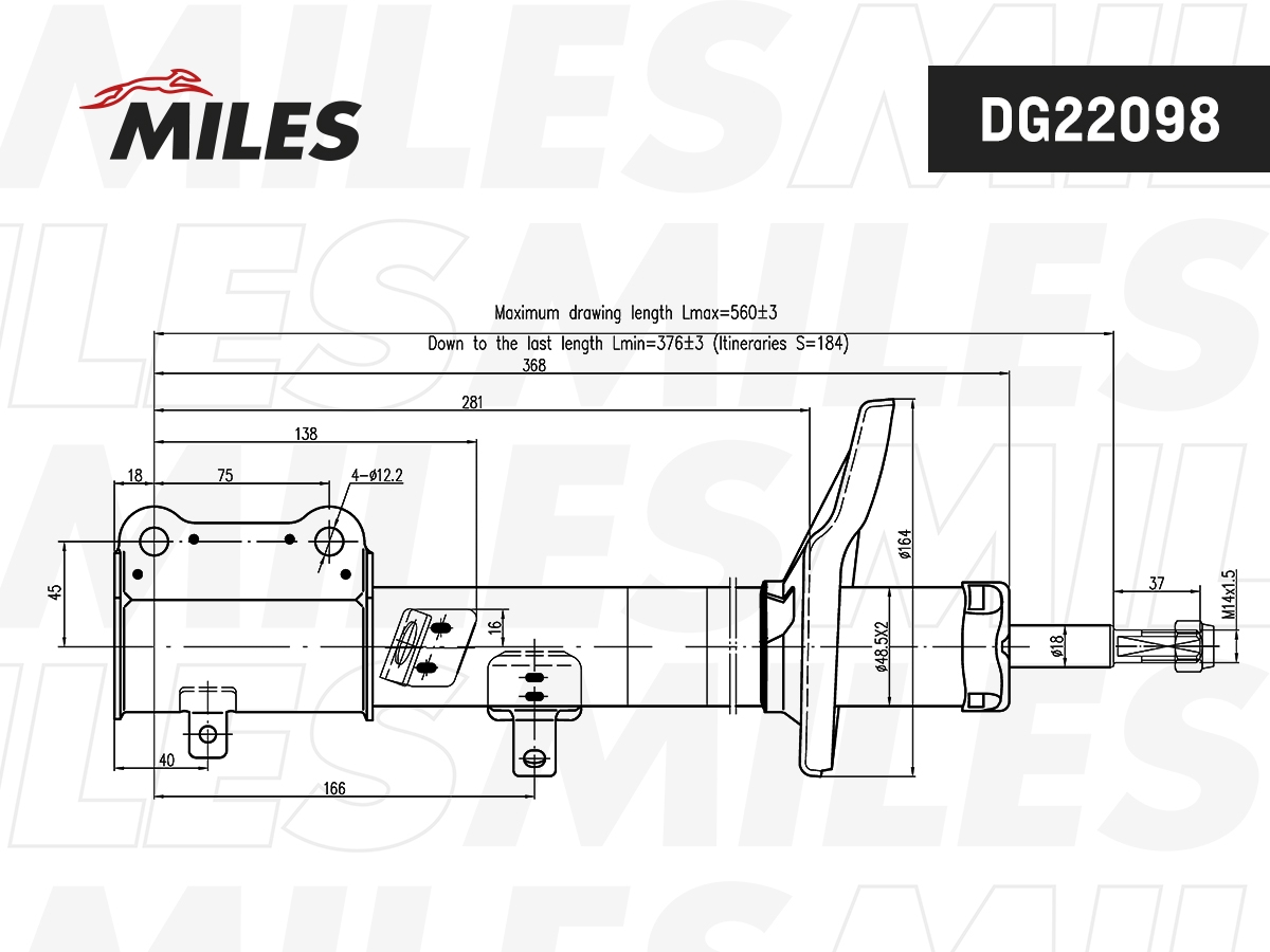 Амортизатор toyota corolla/sprinter (ee/ae100) 06/91-05/95 зад.прав.газ. - Miles DG22098