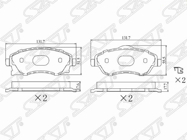 Колодки тормозные перед opel corsa c 00-06/meriva a 03-10 - SAT ST-28-0080