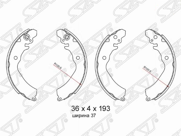 Колодки тормозные барабанные зад mitsubishi carisma DA 95-06/lancer VII 92-00/lancer viii 95-03/ MIR - SAT ST-28-0055