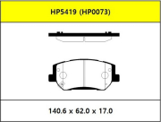 Колодки тормозные дисковые передние hyundai i30 18- / KIA optima (jf), 09/15 - / optima Sportswagon (jf), 09/16 – - HSB HP5419