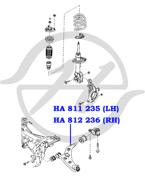 Рычаг передней подвески, нижний, левый. mazda cx-5 (ke,gh) 2011- - Hanse HA811235
