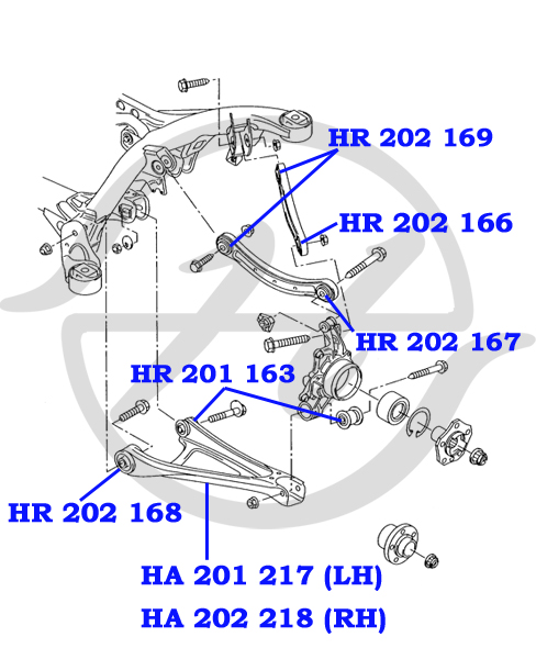 Рычаг задней подвески поперечный правый нижний Audi Q7 (4lb) 2007-15, VW Touareg - Hanse HA202218
