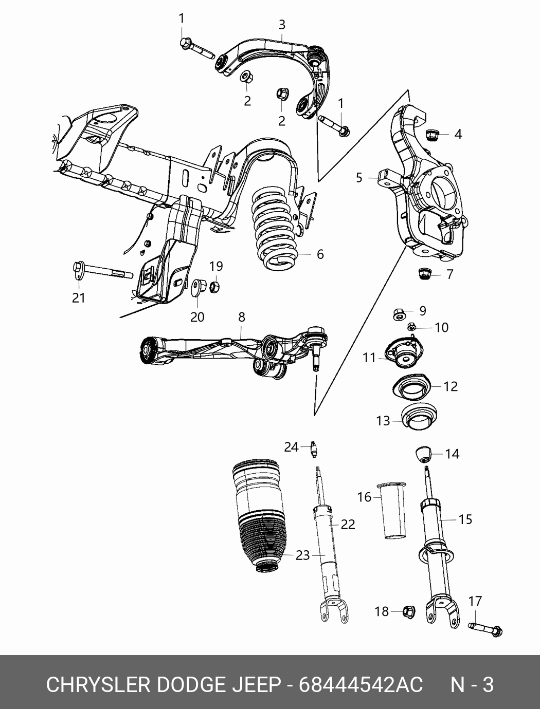 Рычаг подвески - Chrysler 68444542AC
