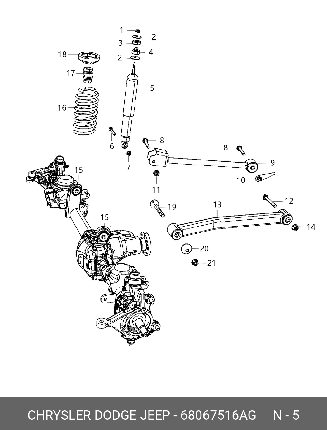 Амортизатор подвески - Chrysler 68067516AG