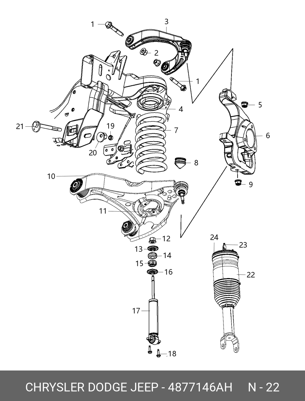 Амортизатор подвески - Chrysler 04877146AH