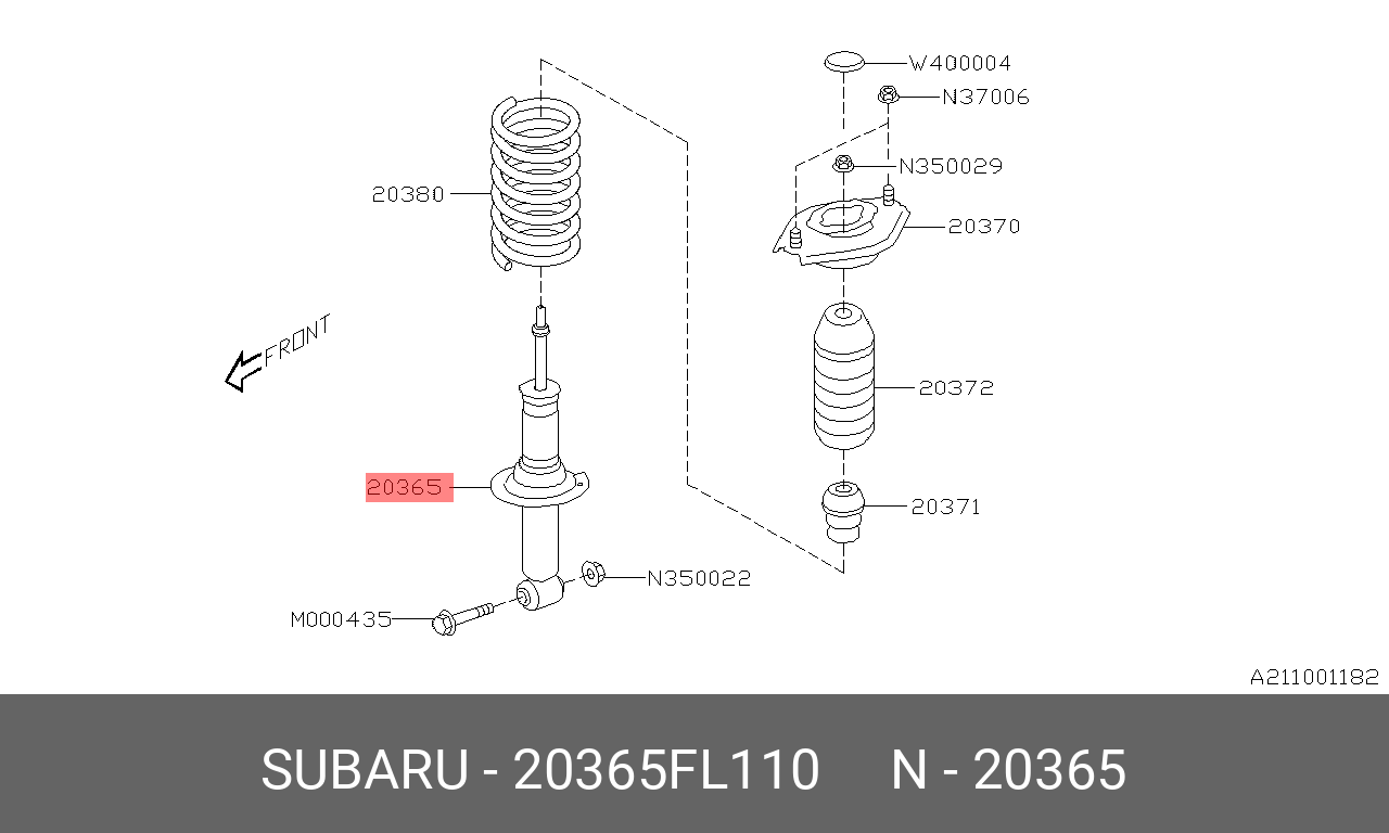 Амортизатор задн.XV - Subaru 20365FL110