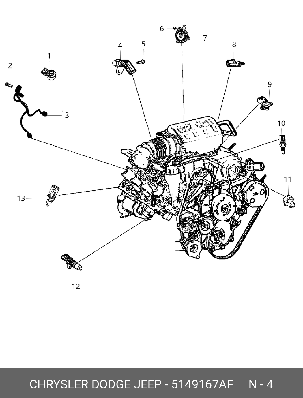 Датчик положения коленвала - Chrysler 5149167AF