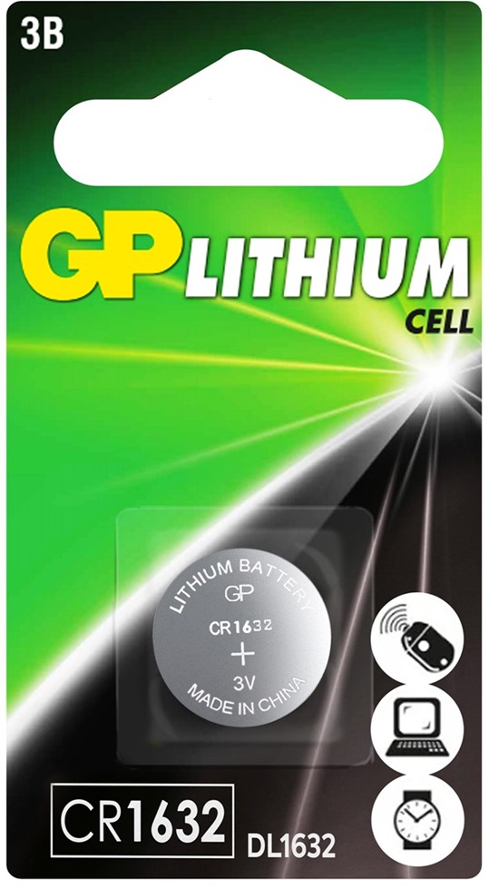 Батарейка cr1632 3V для брелоков сигнализаций литиевая 1 шт. - GP Batteries GPCR1632ERA-2CPU1