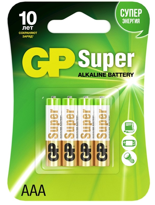 Gp24aa21-2crsbc4 Батарейки lr03/aaa щелочные 4 шт. блистер - GP Batteries GP24А-2CR4