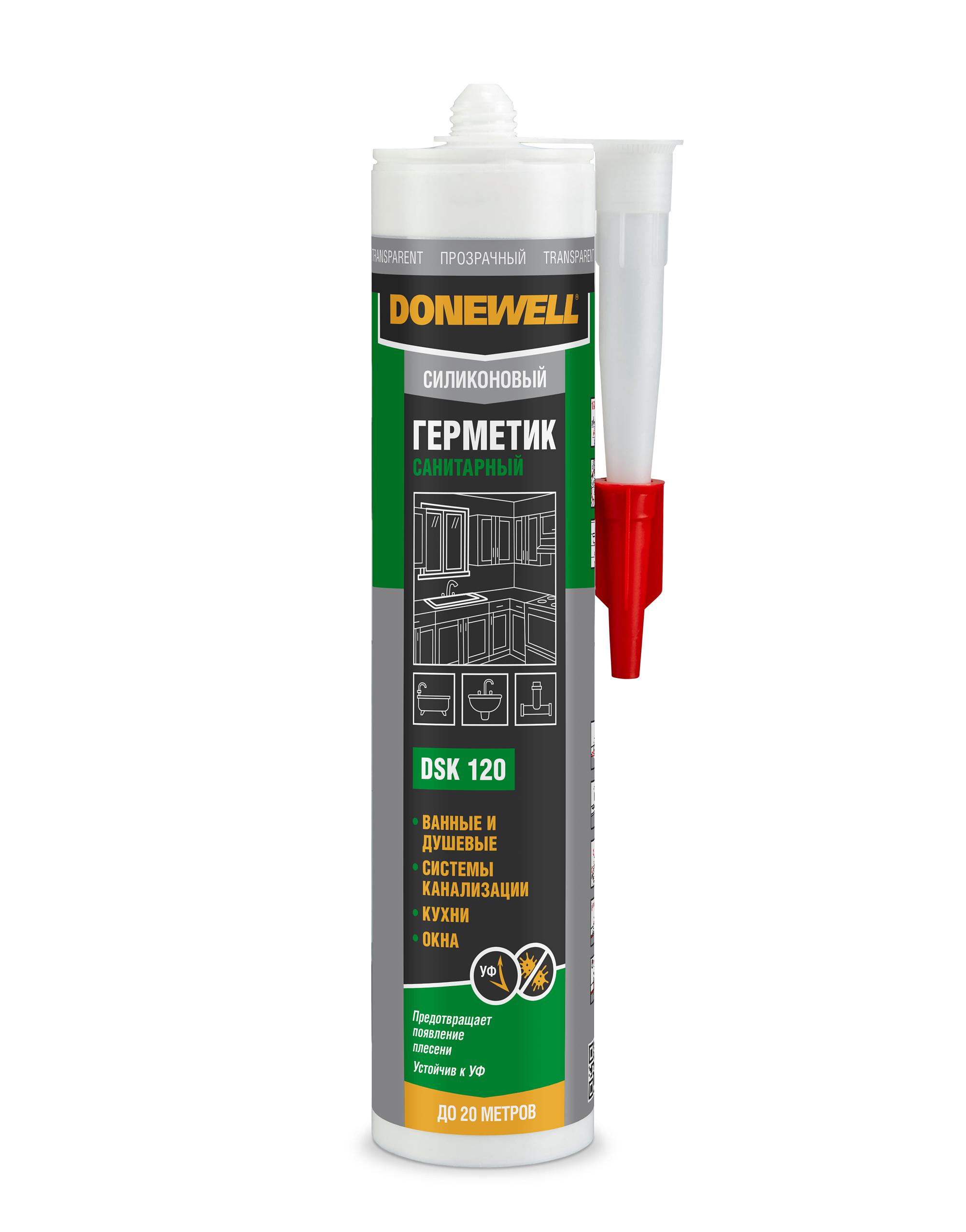 Герметик силиконовый санитарный прозрачный 260 мл - DONEWELL DSK-120