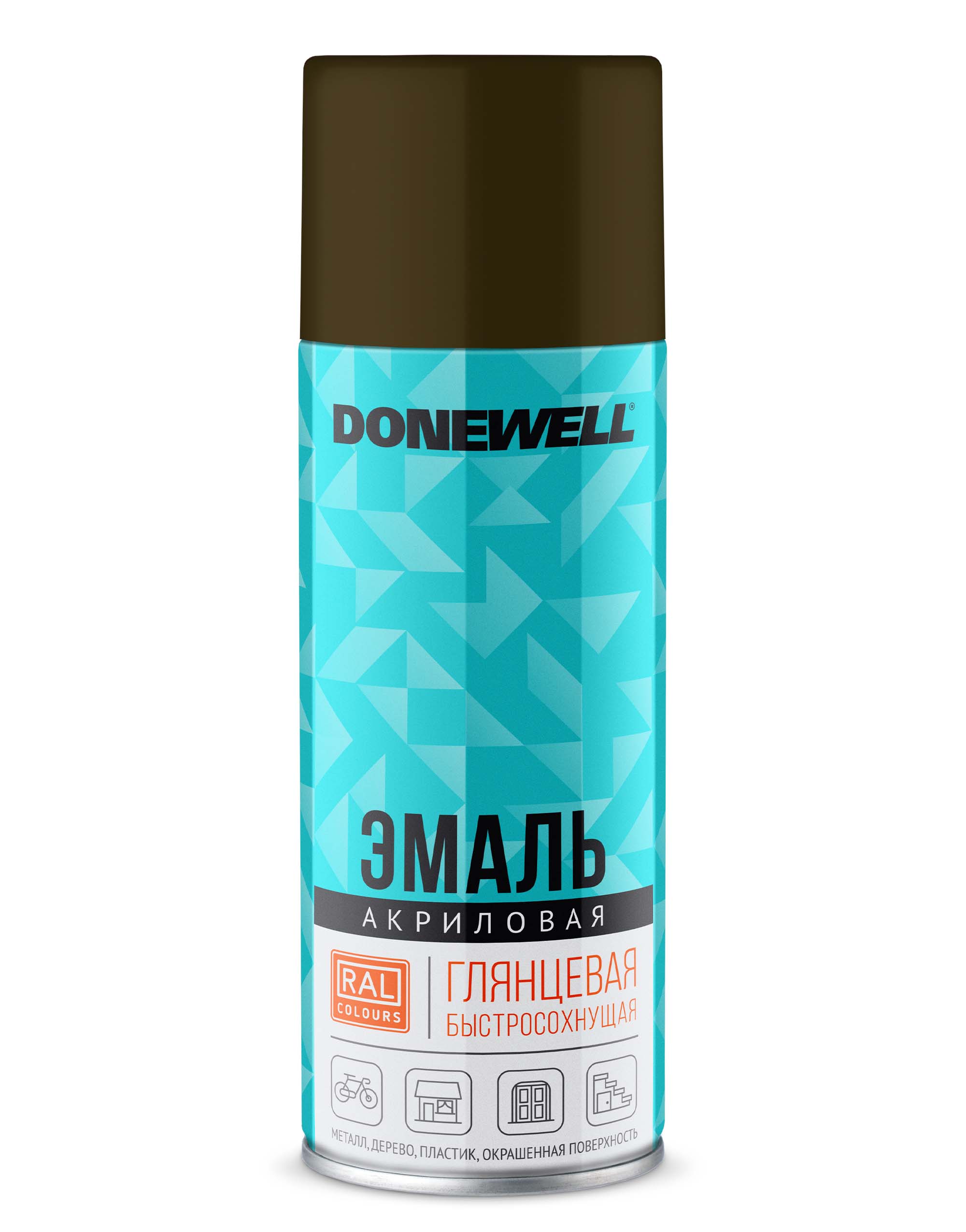 Эмаль универсальная акриловая Хаки глянцевая RAL 6014 520 мл - DONEWELL DW-A6014