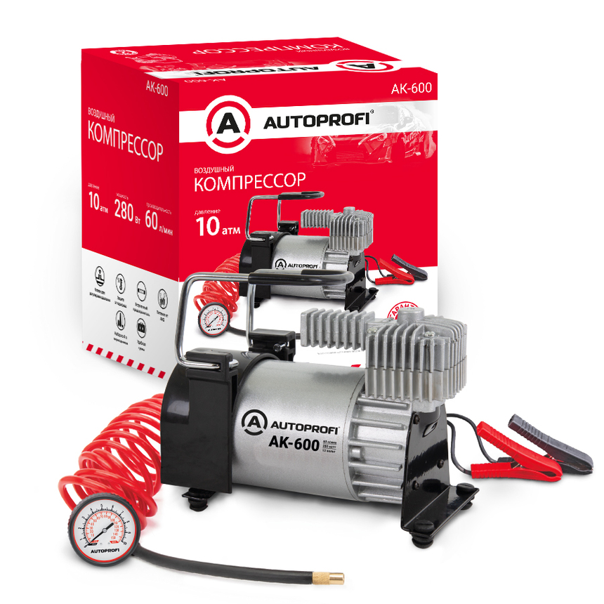 Компрессор автомобильный 60л/мин, 280Вт autoprofi (6) - Autoprofi AK600