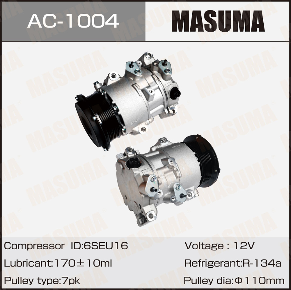 Компрессоры кондиционера , camry, mark x ZIO / acv40l, gga10 / 2azfe, 2grfe - Masuma AC1004