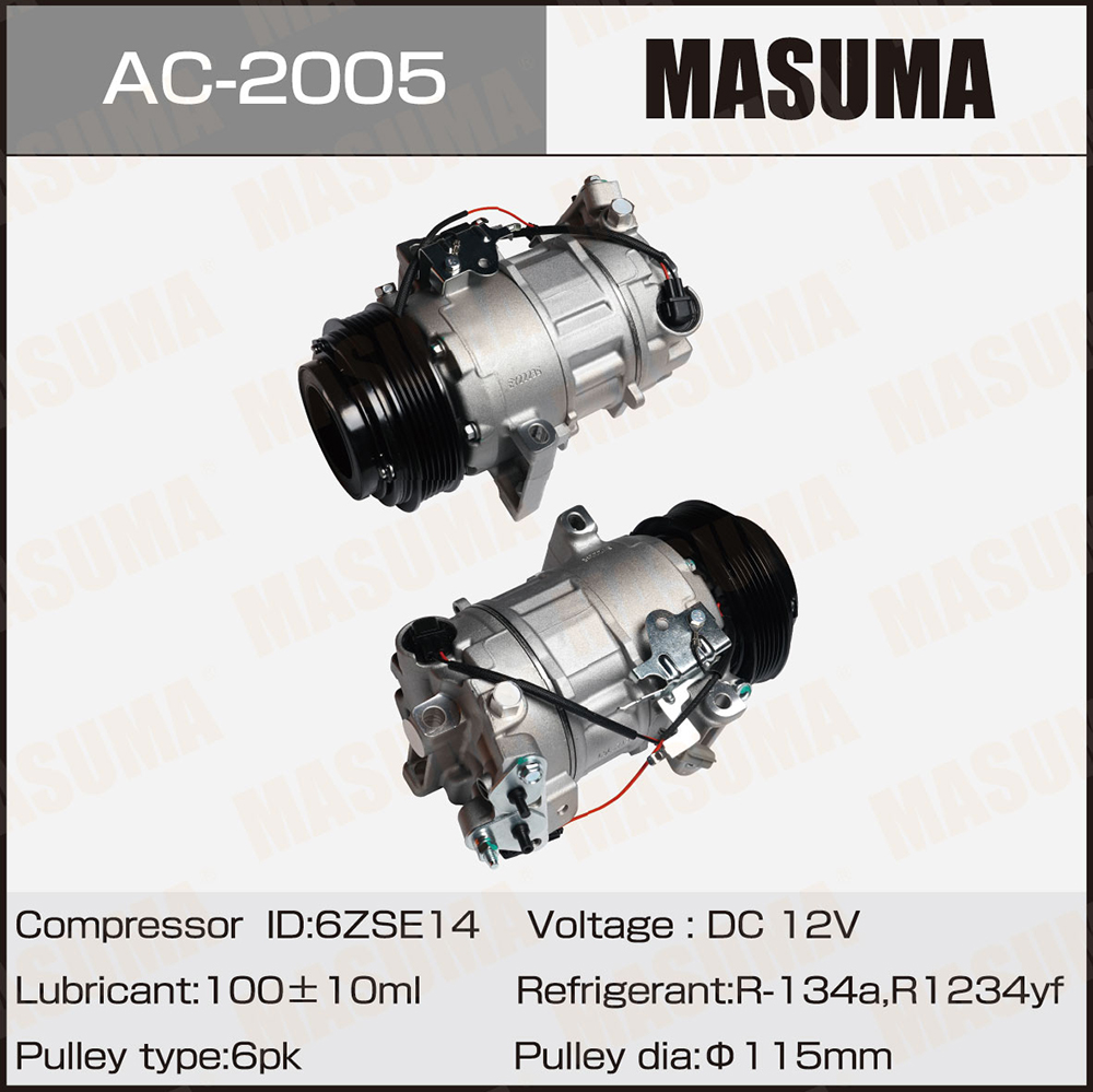 Компрессоры кондиционера masuma, x-trail, qashqai / t32, j11e / mr20dd - Masuma AC2005