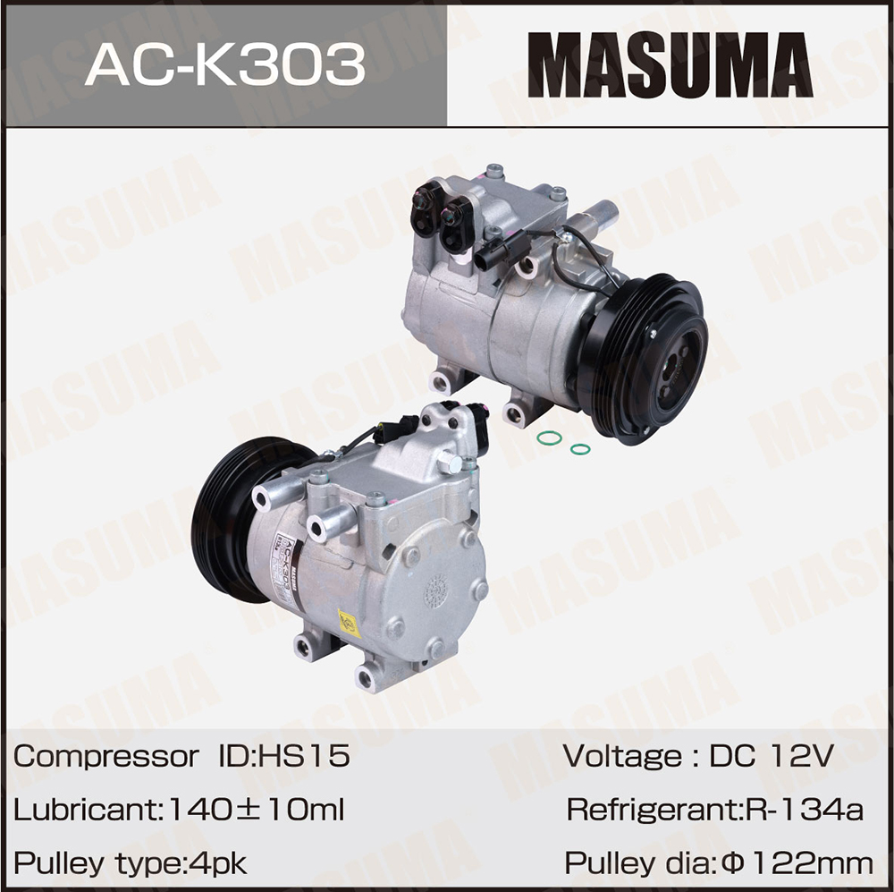 Компрессоры кондиционера masuma, hyundai accent II / 1.3l alpha, 1.5l alpha - Masuma ACK303