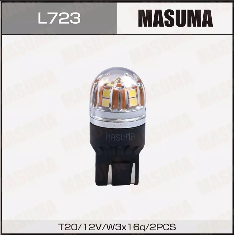 Лампы Masuma w21/5w (W3x16q, t20) 12V 21/5w (led) двухконтактные - Masuma L723