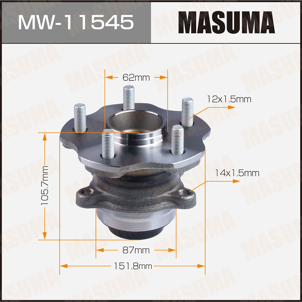 Узел ступичный rx450h, rx200t / gyl20w, agl20l (с абс) - Masuma MW11545