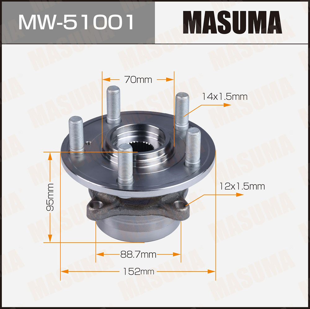 Ступичный узел front pilot 10- (with abs) - Masuma MW51001
