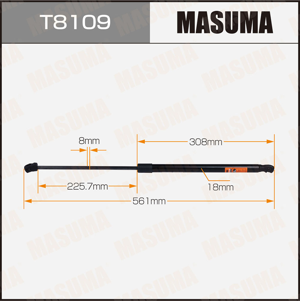 Упор газовый багажника, L=561mm - Masuma T8109
