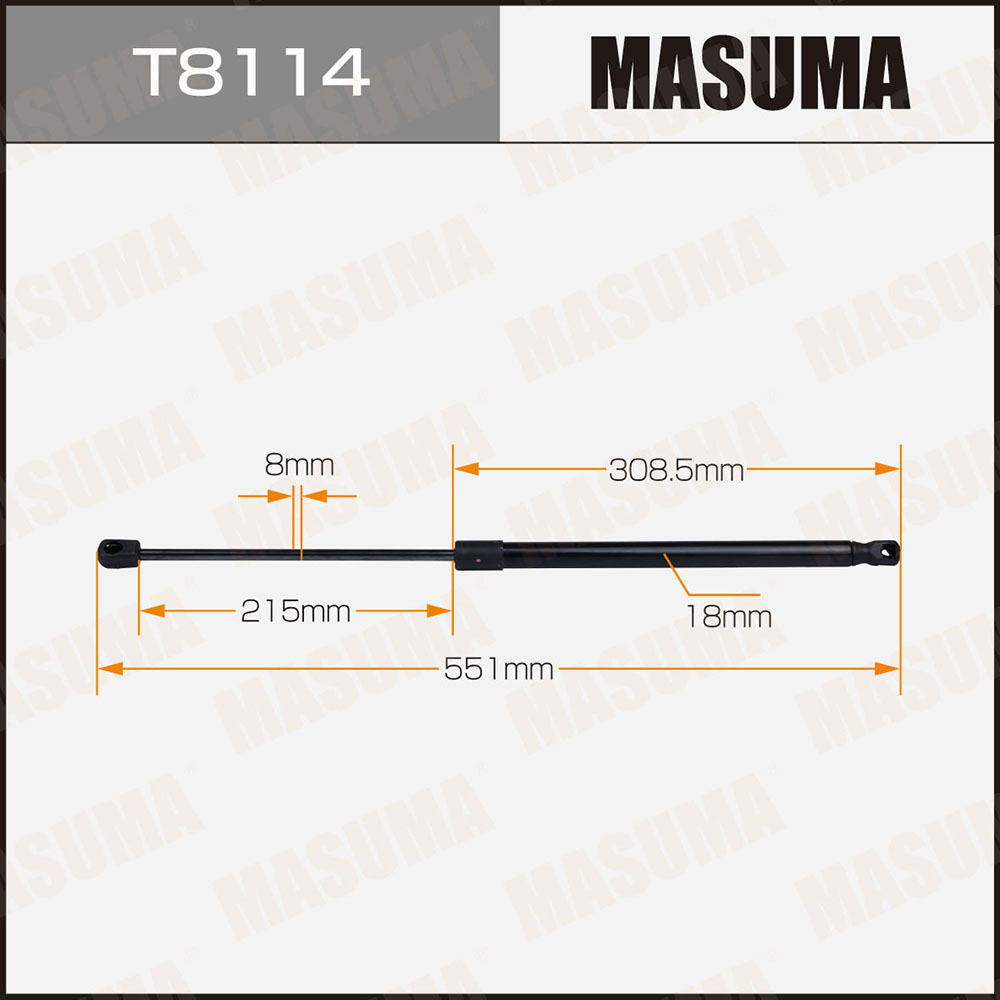 Упор газовый багажника, L=551mm - Masuma T8114