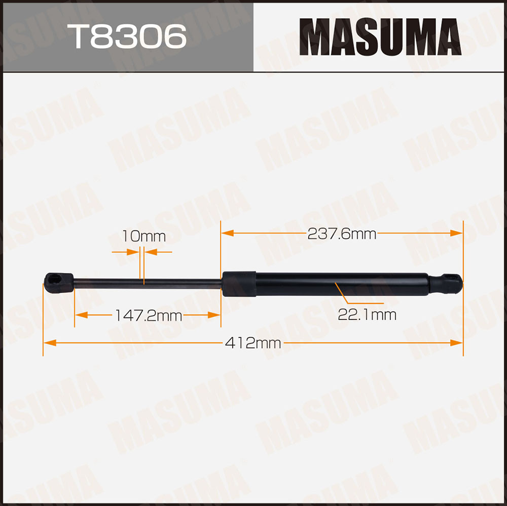 Упор газовый багажника, L=412mm - Masuma T8306