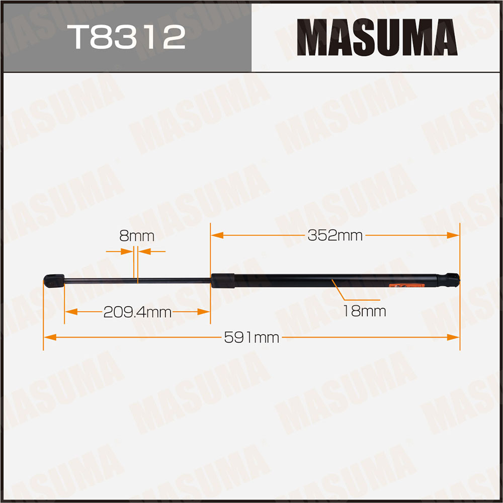 Упор газовый багажника, L=591mm - Masuma T8312