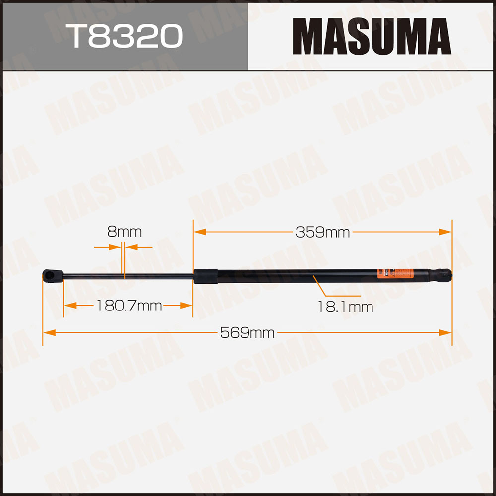 Упор газовый багажника, L=569mm - Masuma T8320