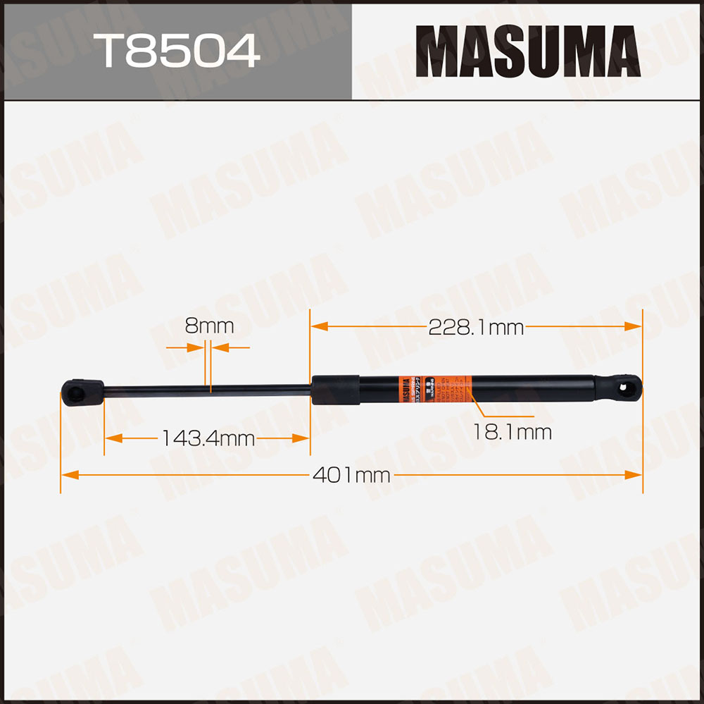 Упор газовый багажника, L=401mm - Masuma T8504