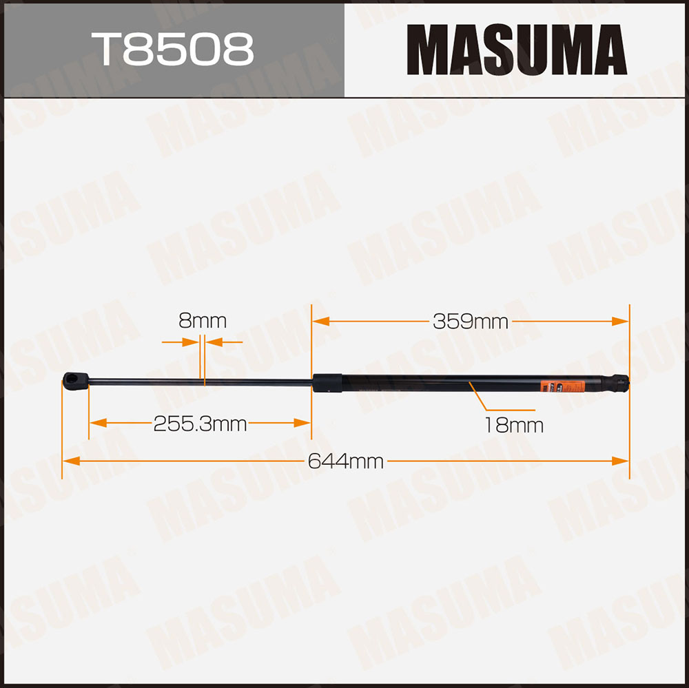 Упор газовый багажника, L=644mm - Masuma T8508