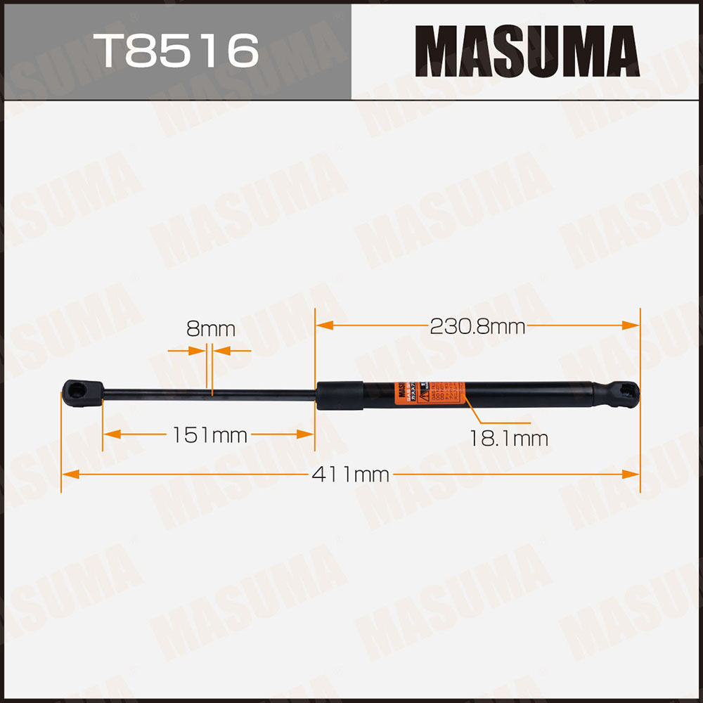 Упор газовый багажника, L=411mm - Masuma T8516