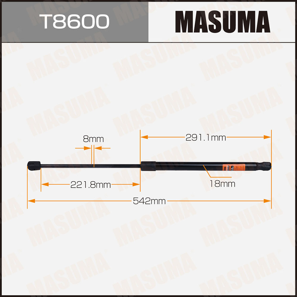 Упор газовый багажника, L=542mm - Masuma T8600
