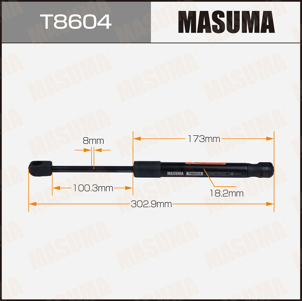 Упор газовый багажника, L=302.9mm - Masuma T8604