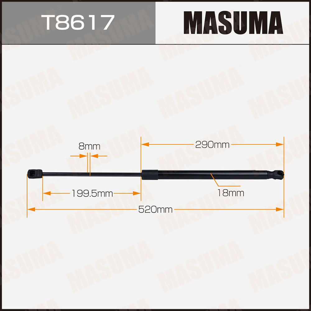 Упор газовый багажника, L=520mm - Masuma T8617