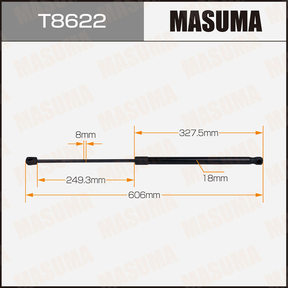 Упор газовый багажника, L=606mm - Masuma T8622