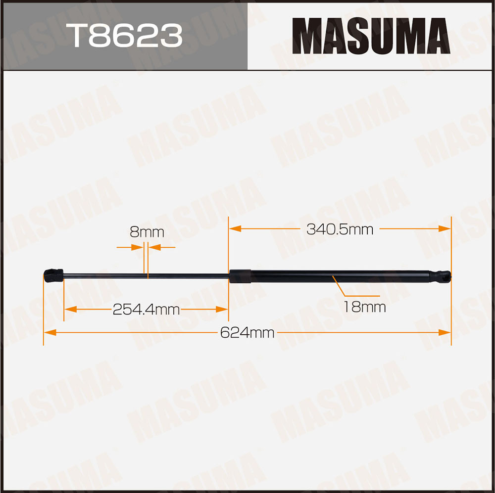 Упор газовый багажника masuma, L=624mm (1/40) - Masuma T8623