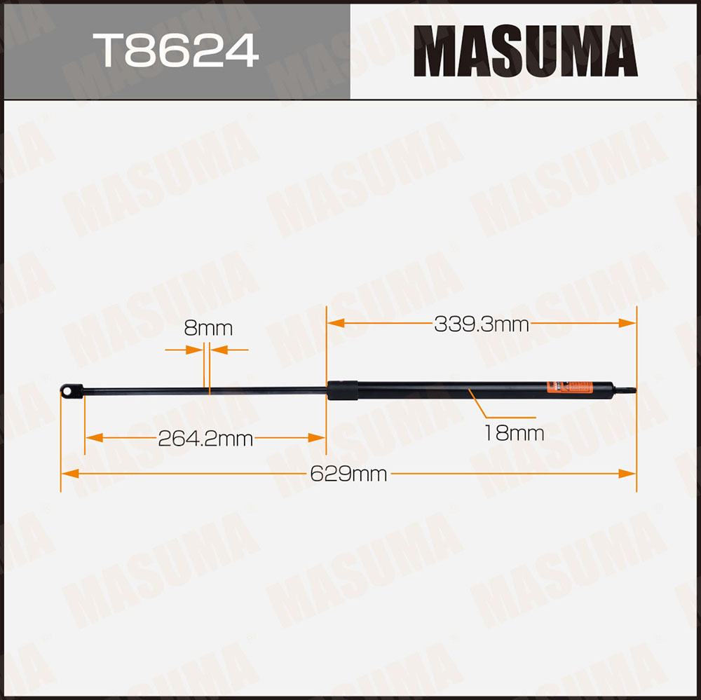 Упор газовый капота, L=629mm - Masuma T8624