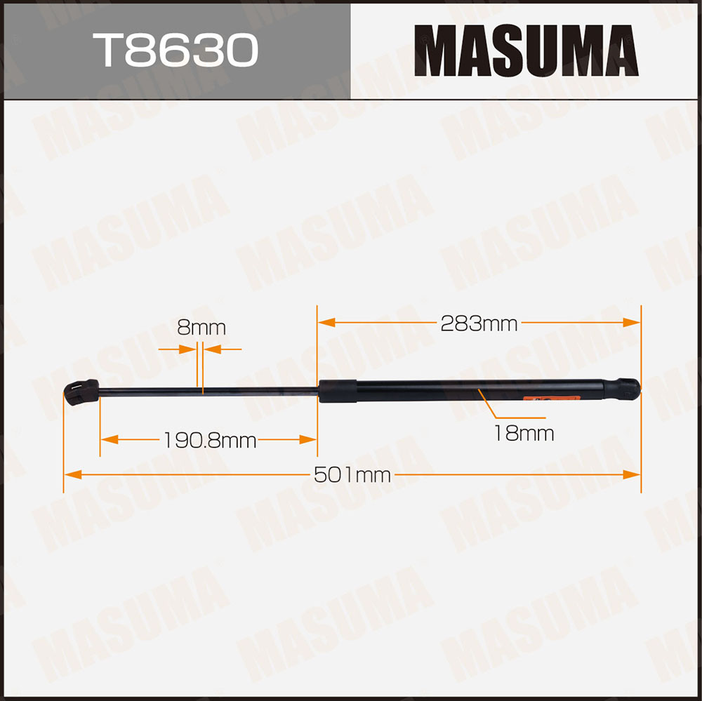 Упор газовый багажника, L=501mm - Masuma T8630