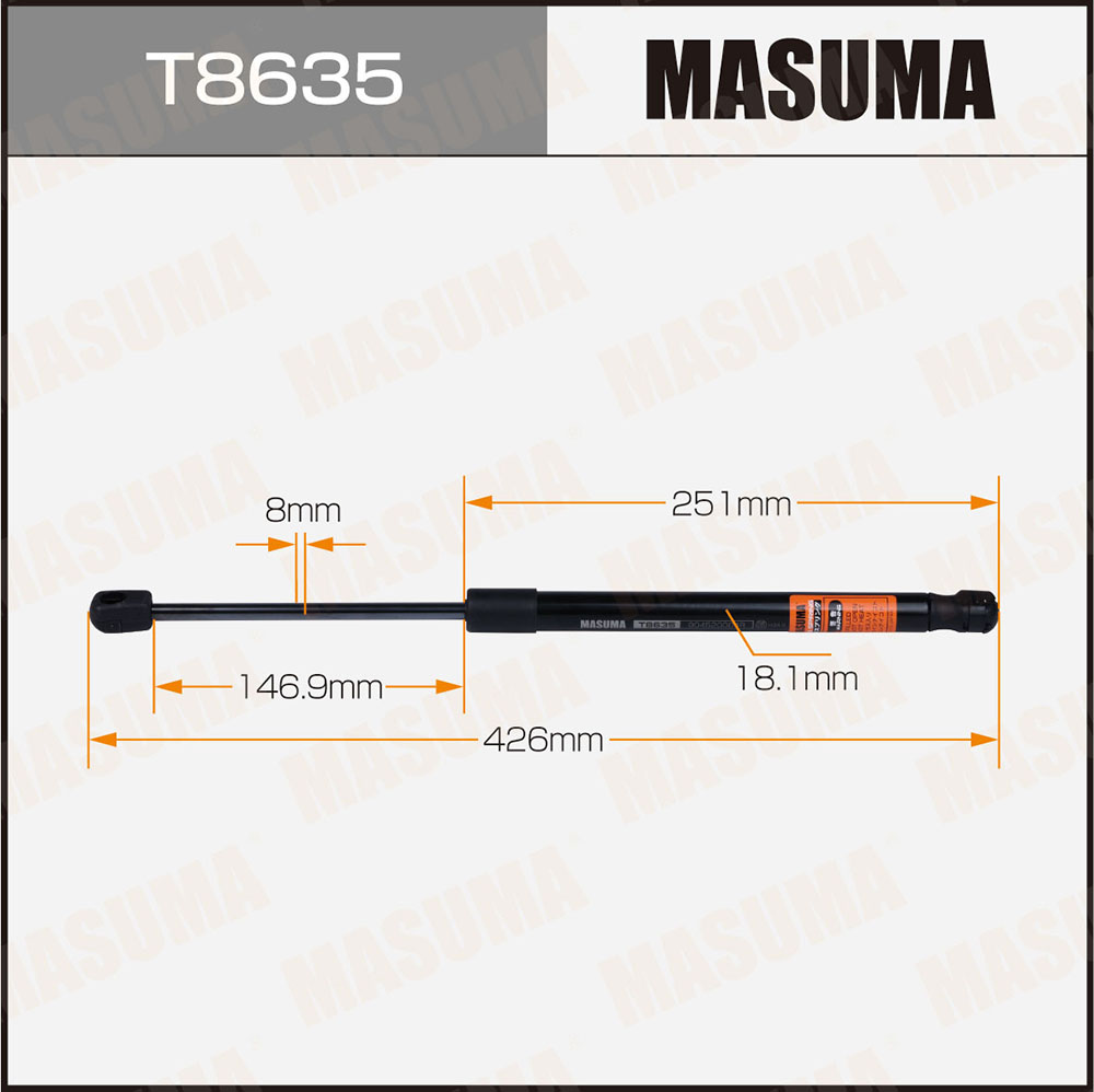Упор газовый багажника, L=426mm - Masuma T8635