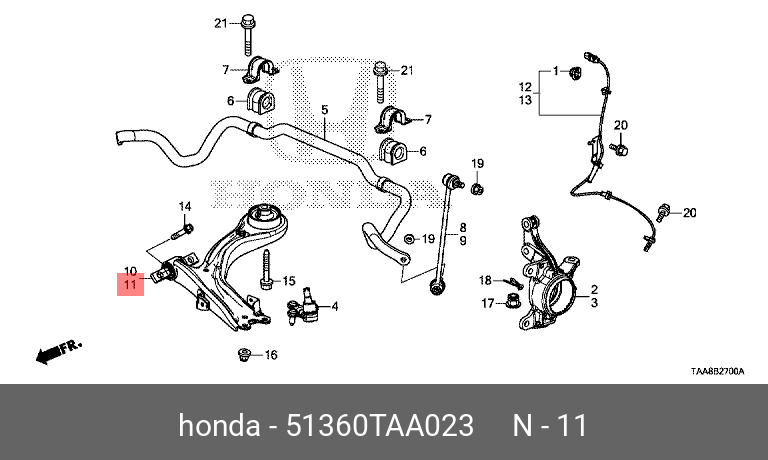 Honda 51360taa023 Рычаг передний нижний левый - Honda 51360TAA023
