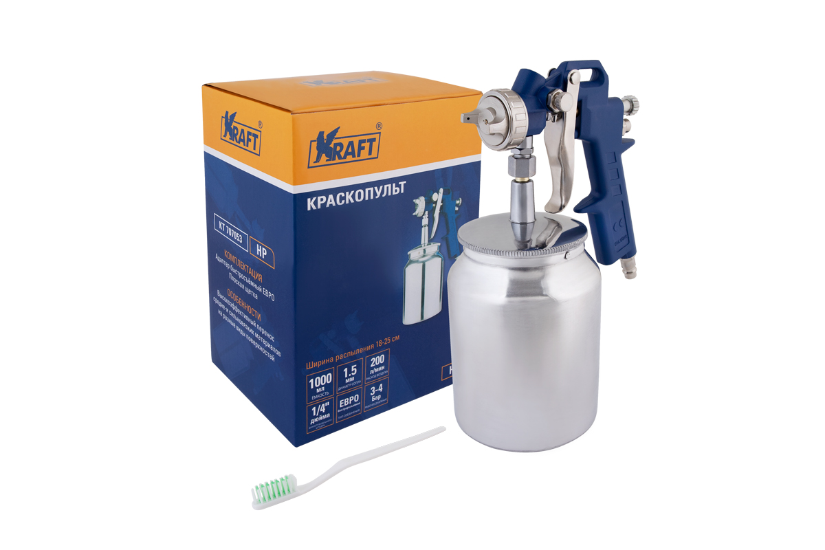 Краскопульт пневматический HP 1000/1,5 - KRAFT KT 707053