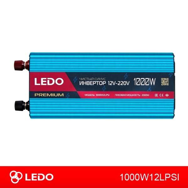 Инвертор 12v-220v 1000w чистый синус - LEDO 1000W12LPSI